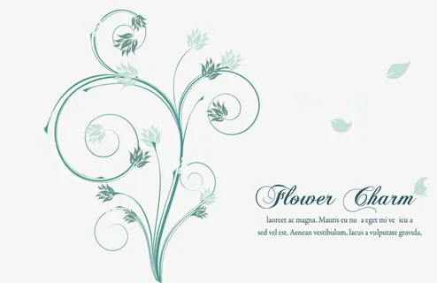 手绘蓝色花纹矢量图免抠