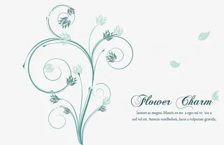 手绘蓝色花纹矢量图免抠