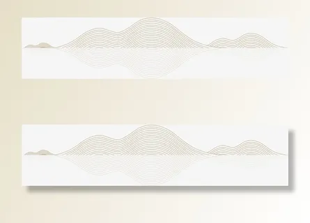 手绘棕色线条大山免抠