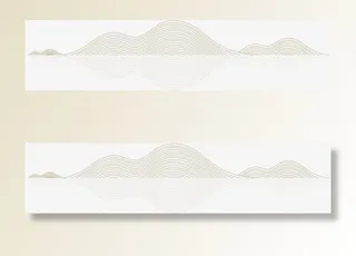 手绘棕色线条大山免抠