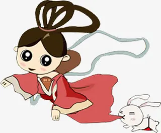 嫦娥卡通嫦娥装饰免抠