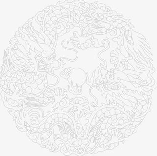 中国风灰色龙纹装饰免抠
