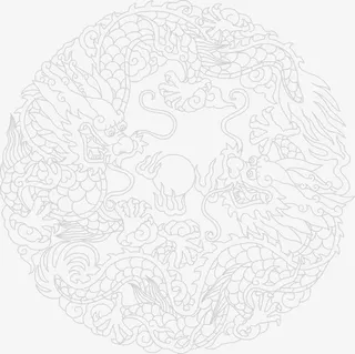 中国风灰色龙纹装饰免抠