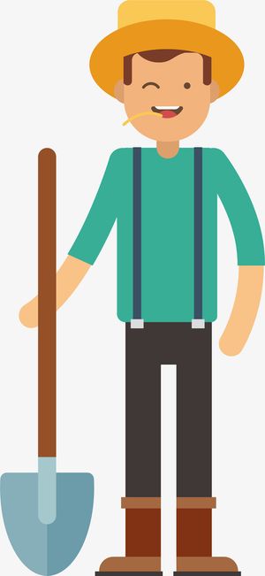 扁平可爱农场农夫免抠