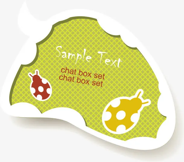 可爱对话泡泡标签贴纸矢量素材免抠
