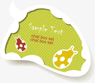 可爱对话泡泡标签贴纸矢量素材免抠