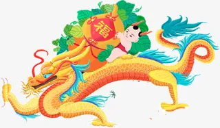 新春送福装饰手绘插画素材免抠