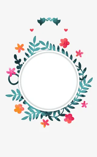 卡通婚礼邀请函装饰免抠