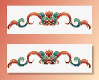 中国风花边头免抠装饰中国风元素