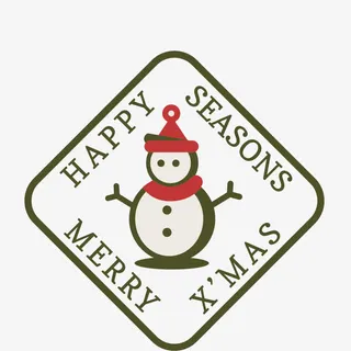 圣诞节圆方卡片矢量图免抠