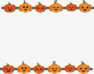 万圣节南瓜边框免抠