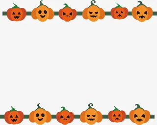 万圣节南瓜边框免抠