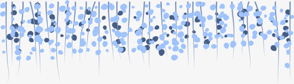 蓝色美丽春季花藤免抠