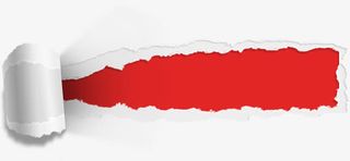 撕纸效果红色便签免抠