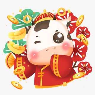 卡通素材png福牛免抠