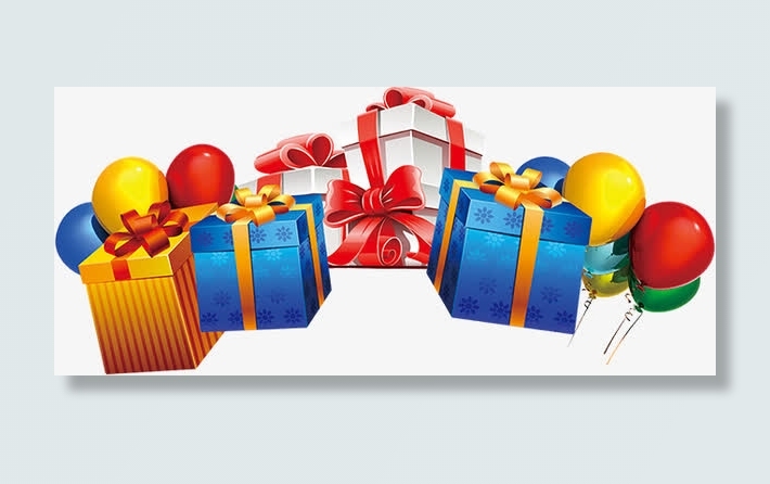 彩色卡通气球礼物节日感恩回馈免抠