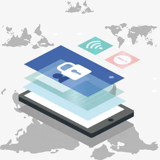 创意2.5D立体插画手机应用免抠