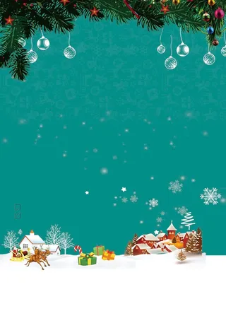 清新唯美绿色圣诞广告背景高清