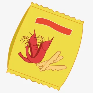 儿童节零食虾条免抠