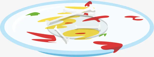 白色简约菜盆食物残渣免抠