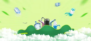 家装节文艺小清新春天白云绿banner高清