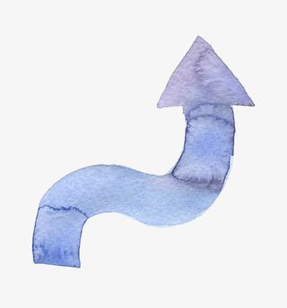 水彩水墨箭头免抠