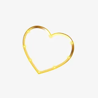 金色心形光效免抠