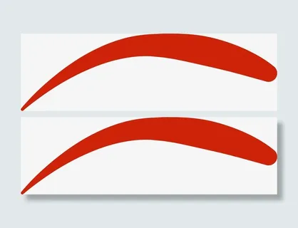 红色弯曲眉毛笔刷图免抠