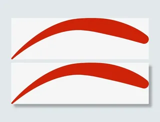 红色弯曲眉毛笔刷图免抠