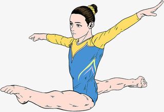 手绘风奥运会体操运动员免抠