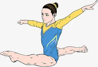 手绘风奥运会体操运动员免抠