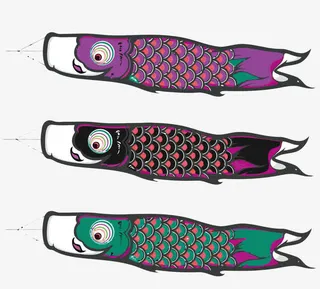 矢量鲤鱼旗免抠