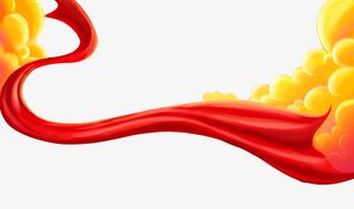 祥云 彩带 漂浮 年货节免抠