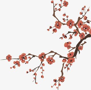彩绘梅花免抠