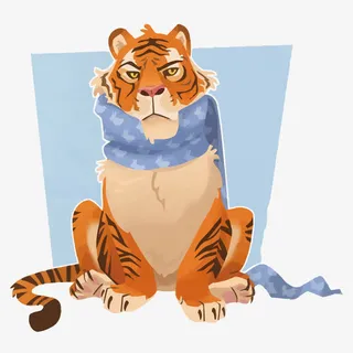 矢量卡通老虎免抠