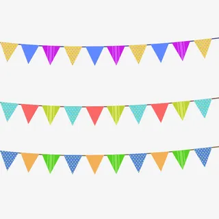 五颜六色的彩色旗帜免抠