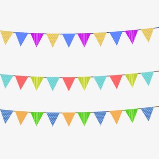 五颜六色的彩色旗帜免抠