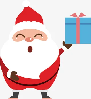 可爱礼物圣诞老人元素免抠