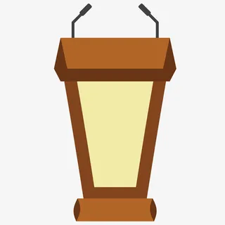 简约经典装饰发言台广告设计免抠