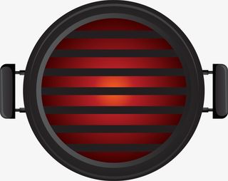 红色扁平简约烧烤炉免抠