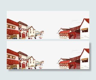 卡通新年街道免抠免抠