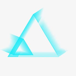 大小蓝色渐变边框正三角形免抠