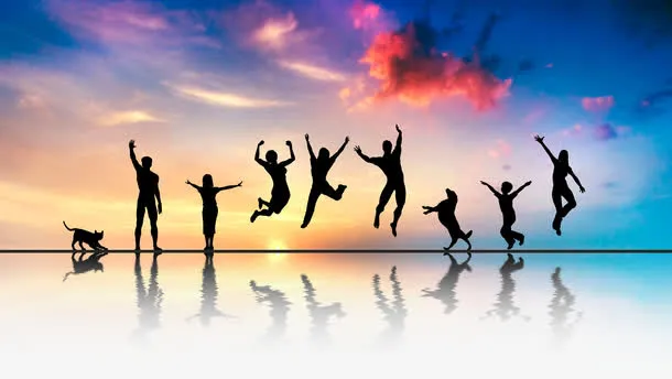 年轻向上的力量招聘海报免抠