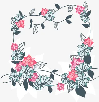 矢量复古花纹边框免抠