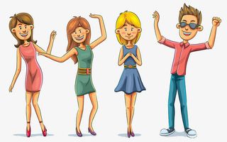 手绘卡通人物合集素材免抠