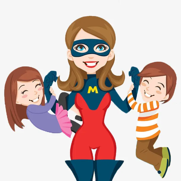 超人妈妈力量装饰PNG免抠