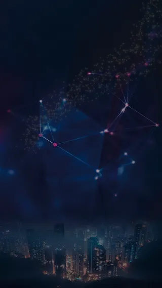 梦幻星空城市H5背景高清