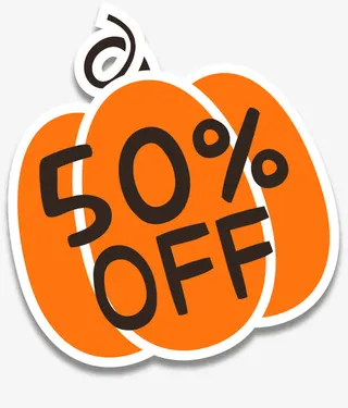 卡通南瓜促销贴纸免抠