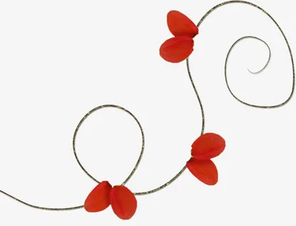 红色花瓣绳索漂浮免抠