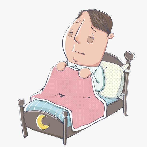 躺在床上失眠的男子免抠